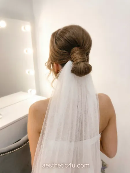 Classic low chignon wedding hairstyle for an elegant bride
