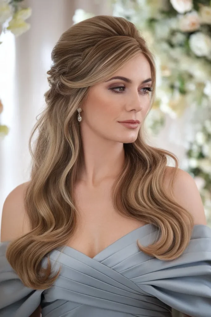 Half-Up Voluminous Hollywood Waves