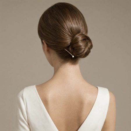 Simple minimalist bridal bun