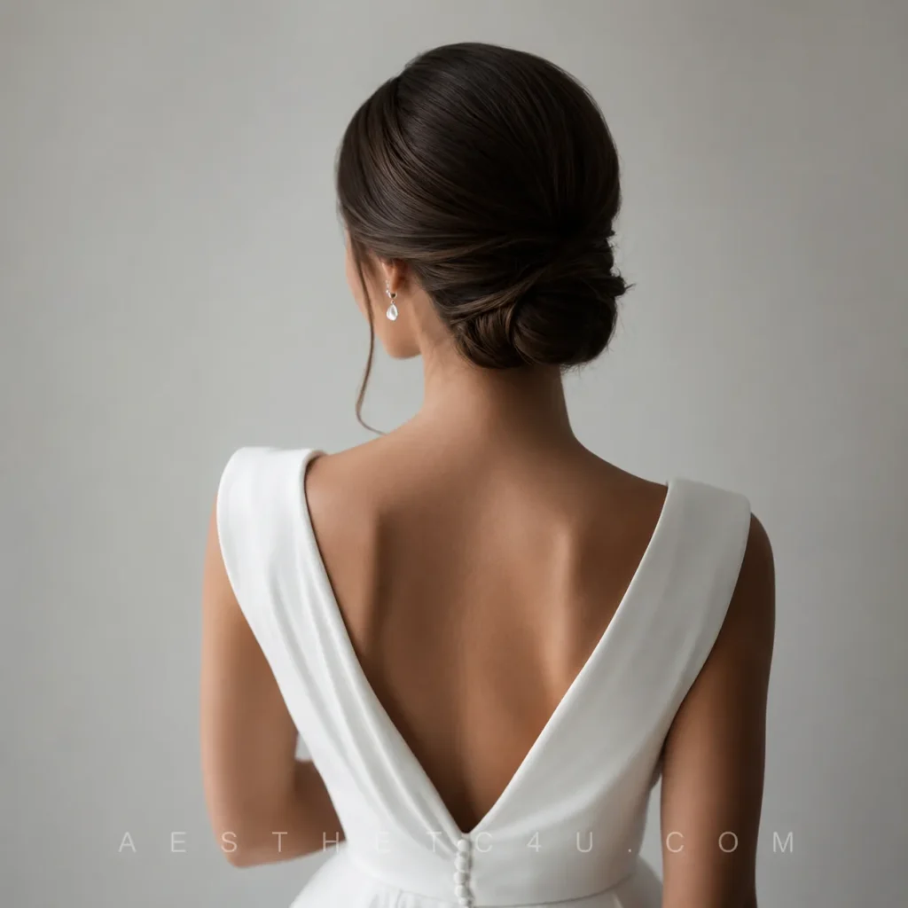 Modern soft knot bridal hairstyle