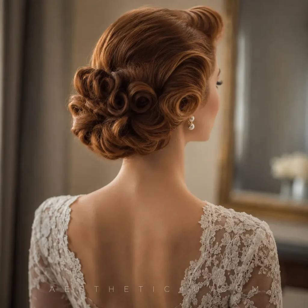 Vintage-inspired elegant bridal updo