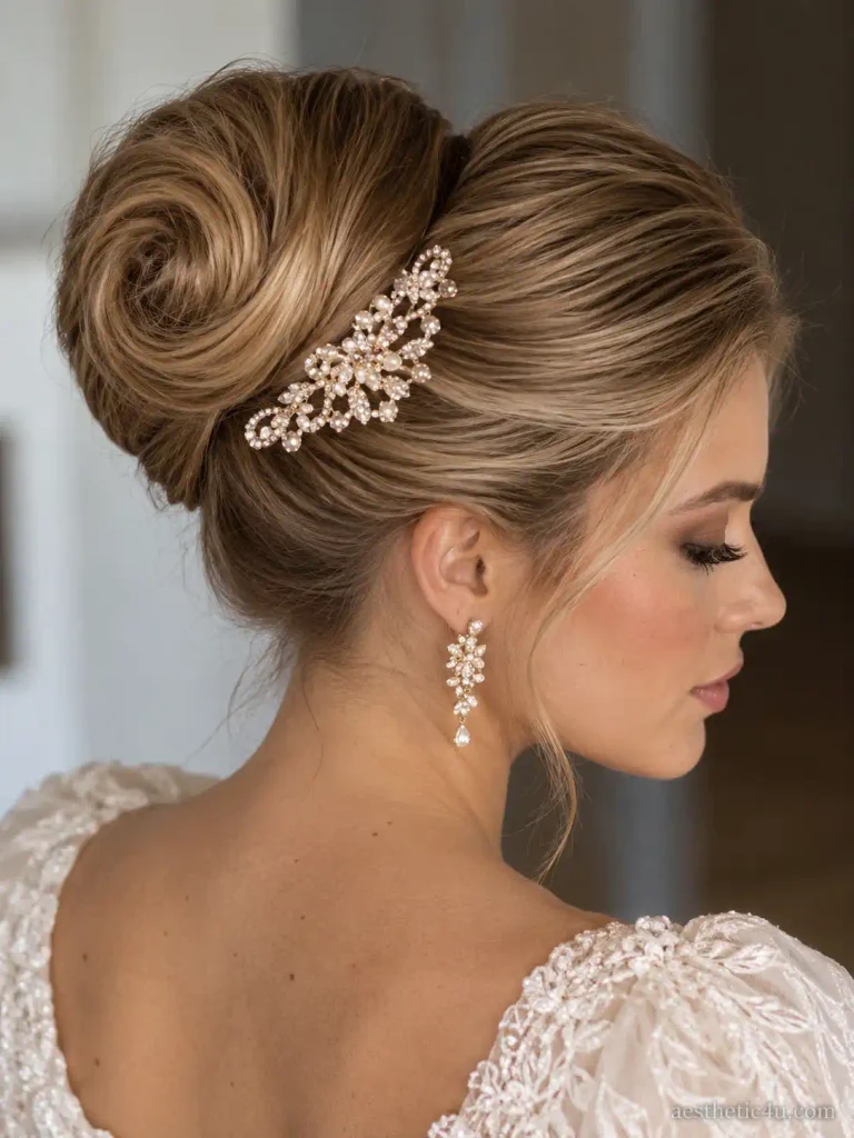 10. French Twist High Bun