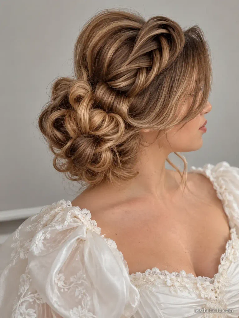 12. High Bun With Side Braid