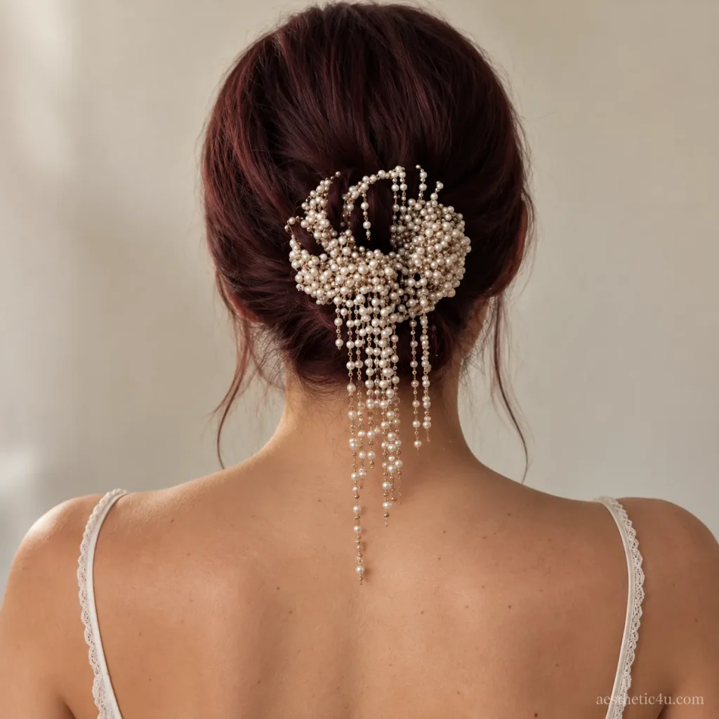 12. Pearl-Studded Chignon