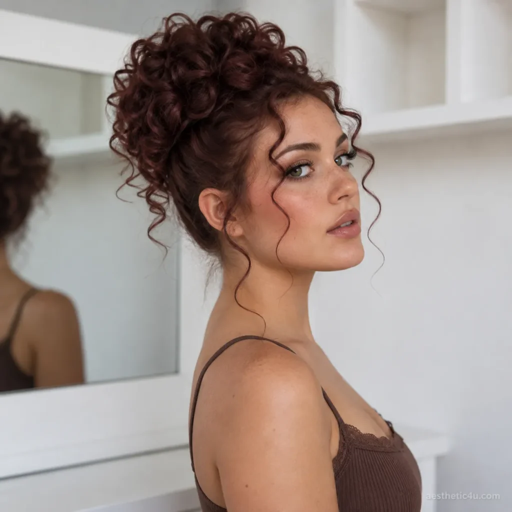 13. Curly Voluminous Updo