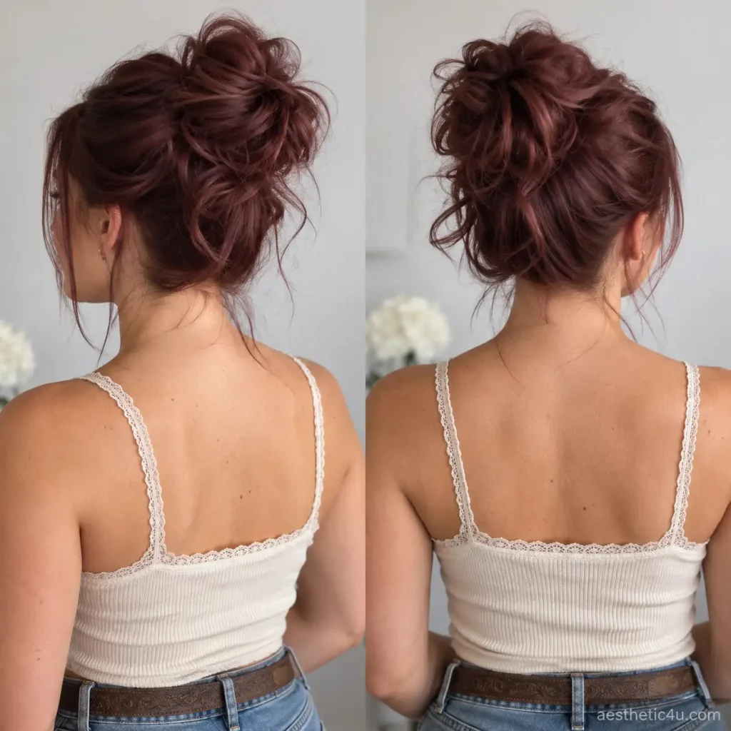 Messy Bun With Loose Curls