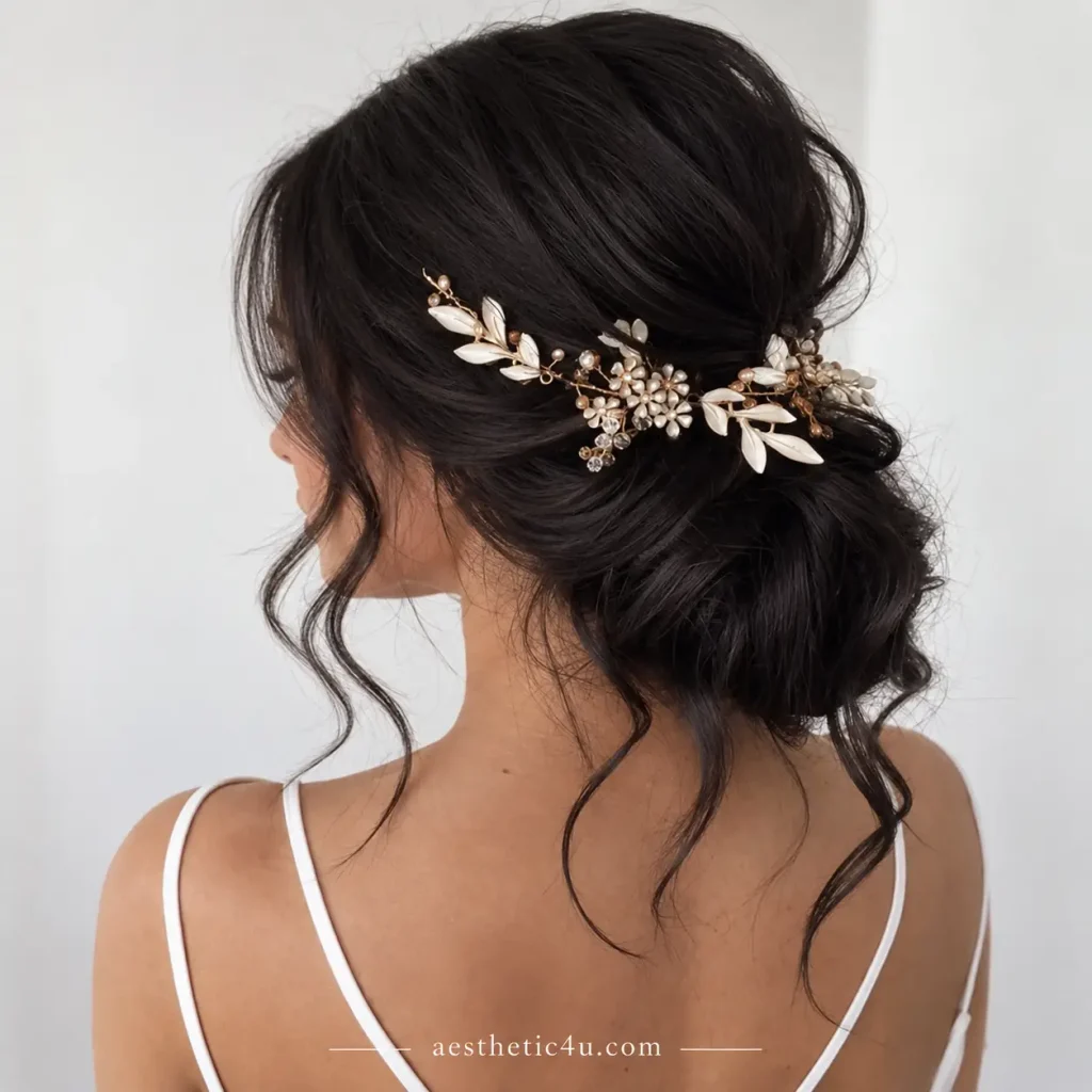 Messy Bun With a Statement Hair Comb
