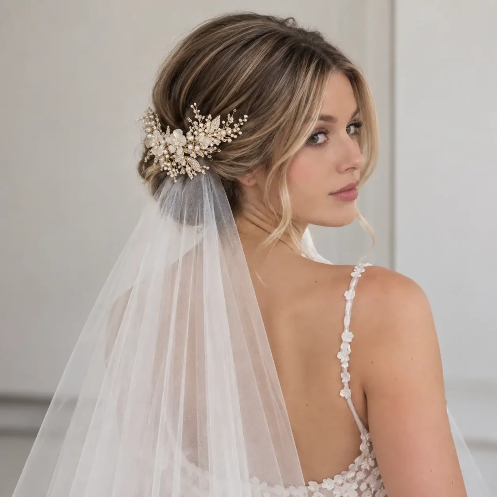 Bridal Bun With a Decorative Comb