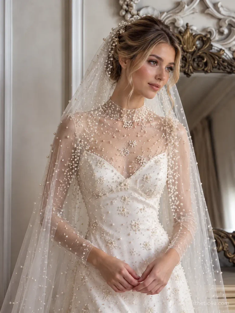 15. Chignon With Cathedral Veil