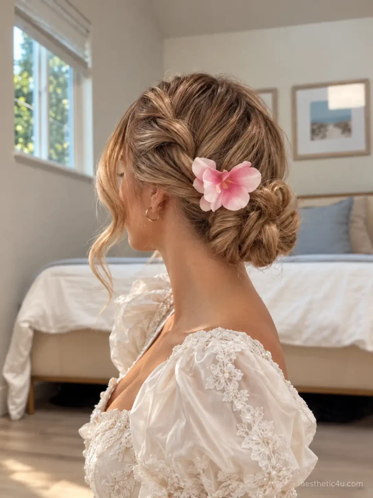 15. Rope Braid Bridal Bun