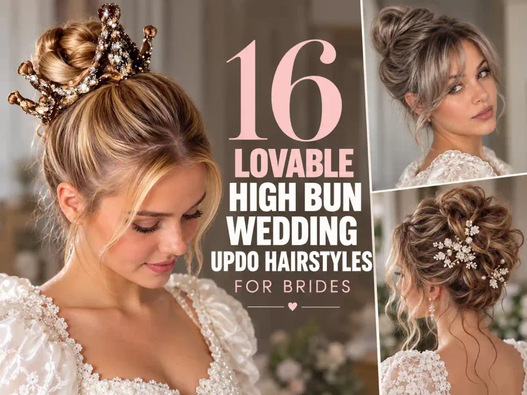 16 Lovable High Bun Wedding Updo Hairstyles for Brides