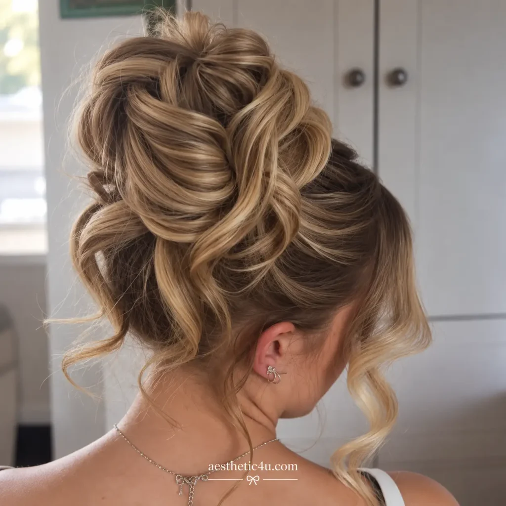 Romantic Bun With Curled Tendrils