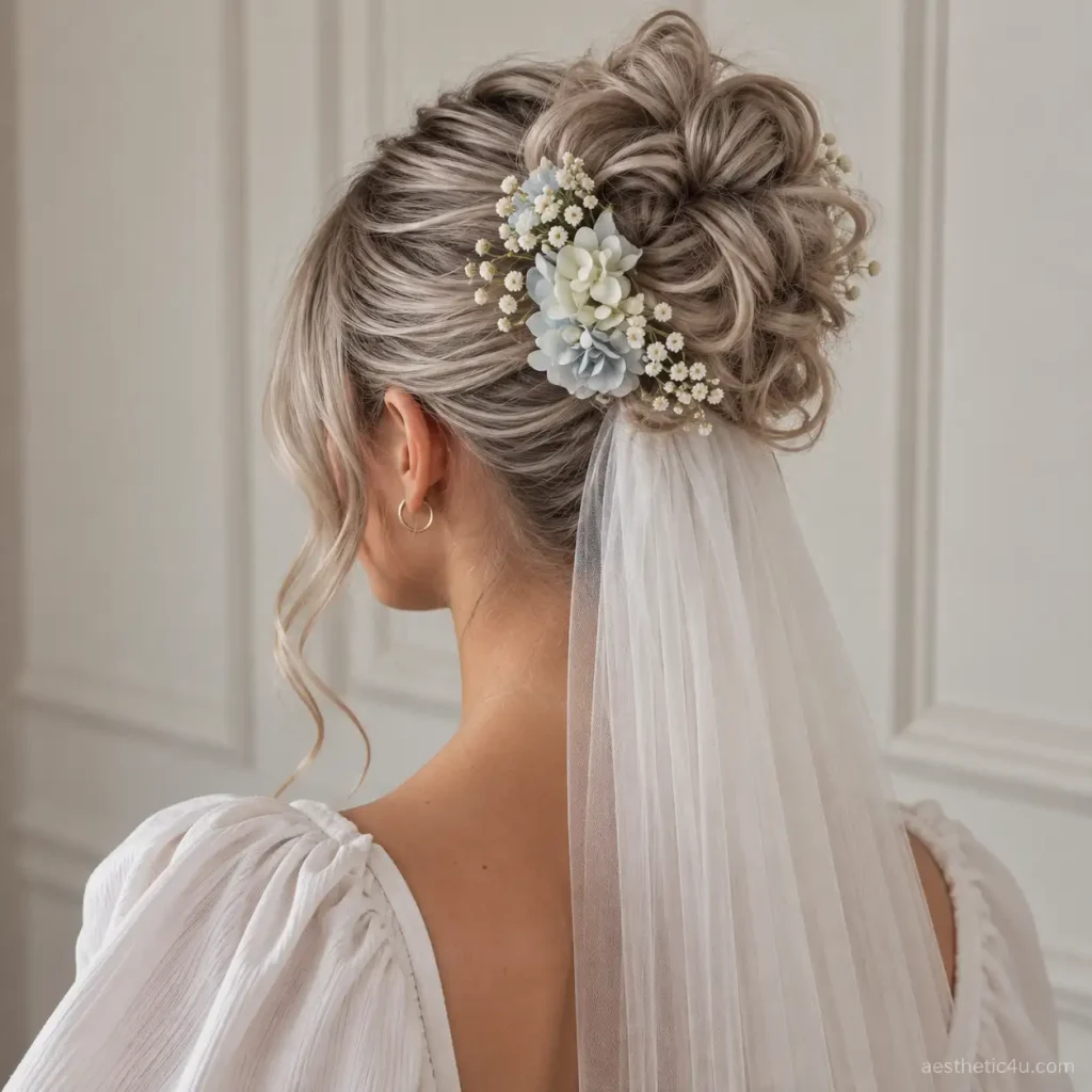 16. Veil With a Low Bun