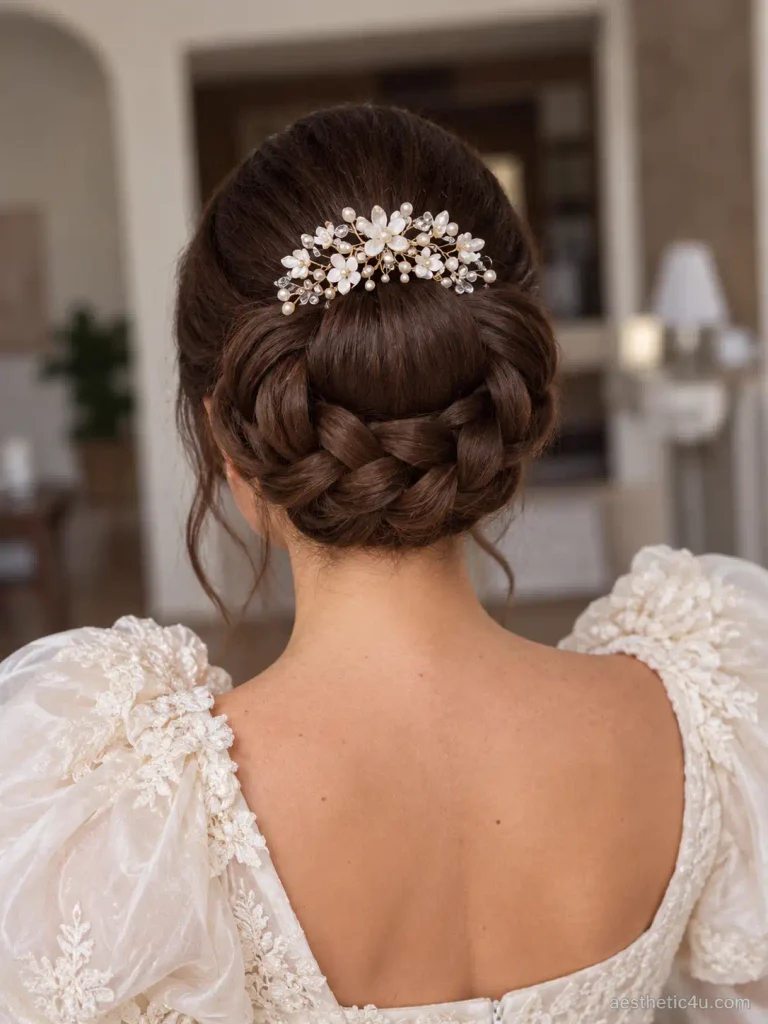 18. Braided Updo With Hairpiece