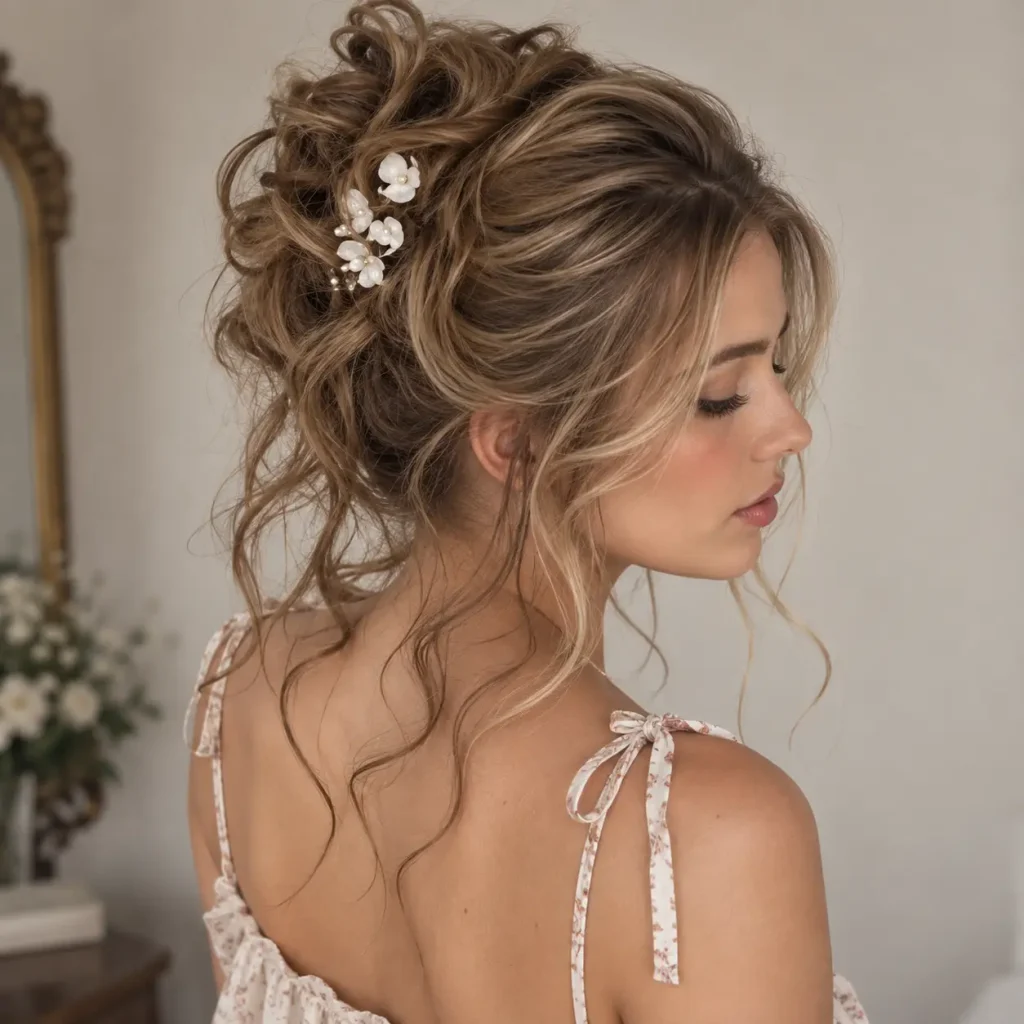 Classic Messy Bridal Updo