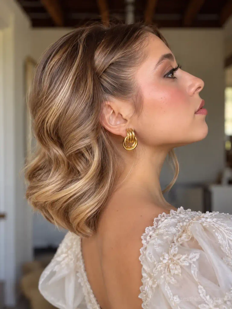 18. Elegant Short Hair Low Bun Updo