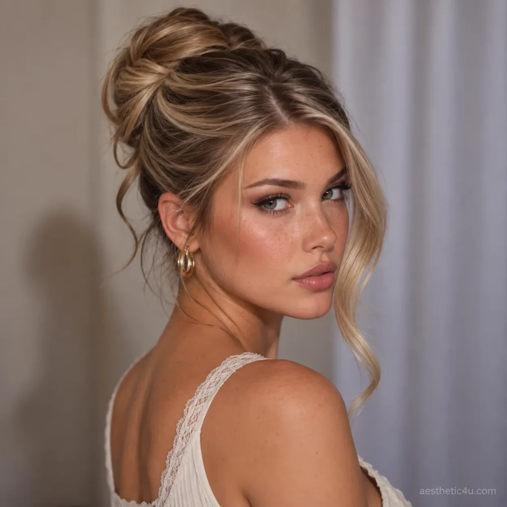 19. One-Side Updo With Loose Waves
