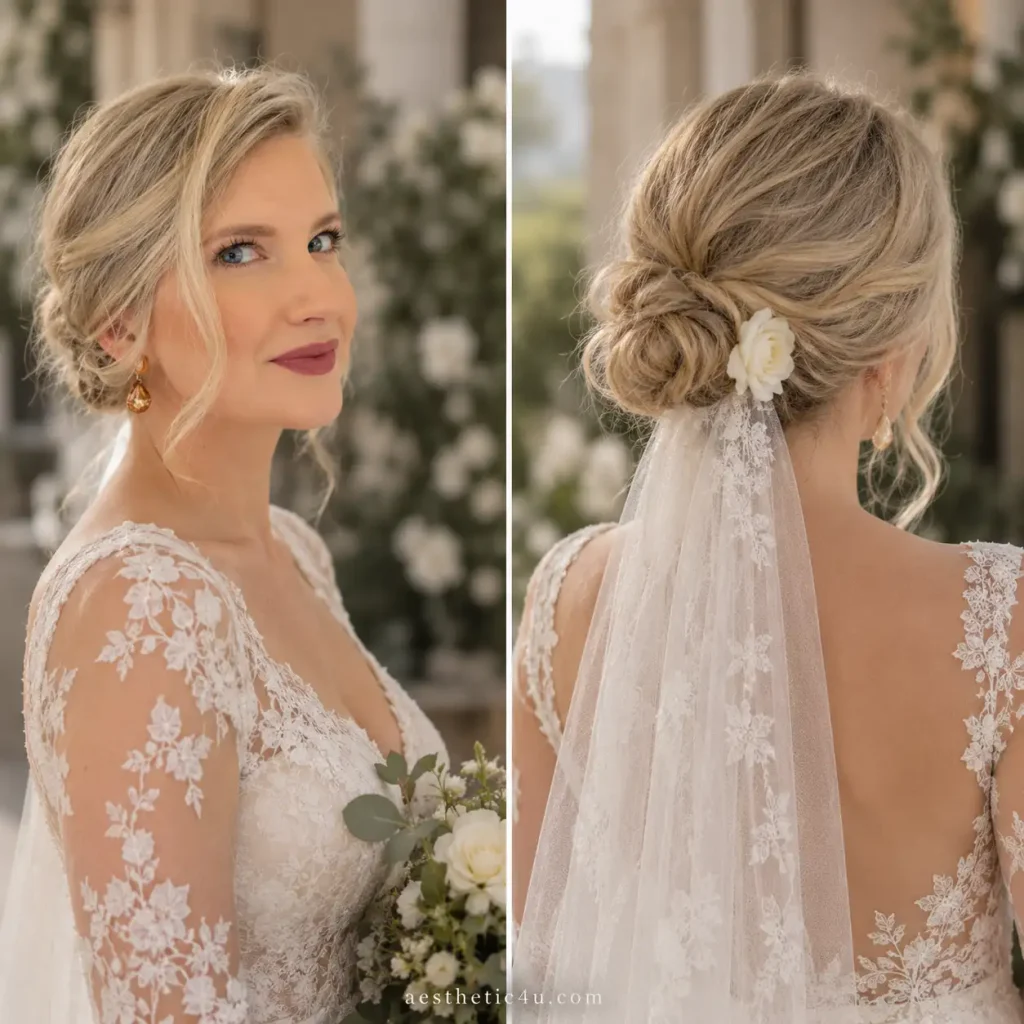 25 Messy Bun Wedding Updo Ideas