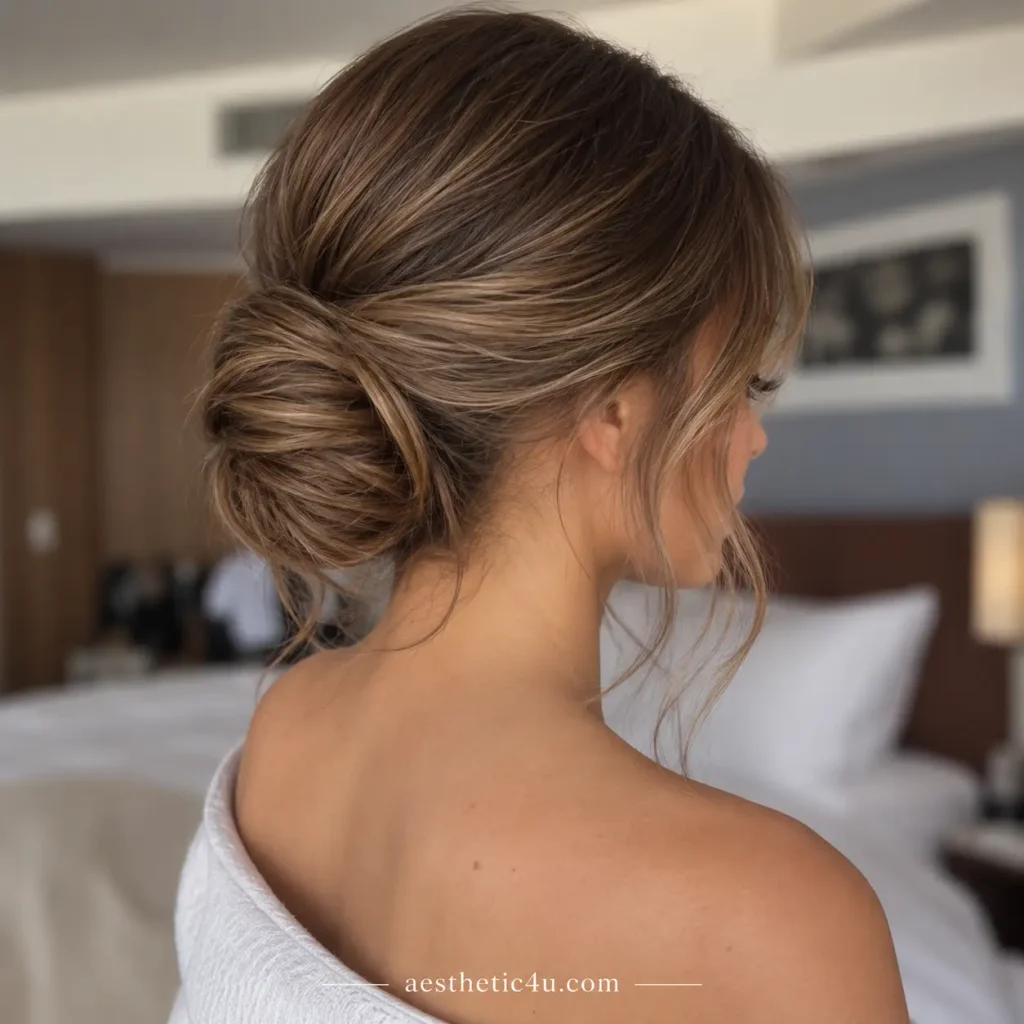 Low Bun With Loose Side Pieces