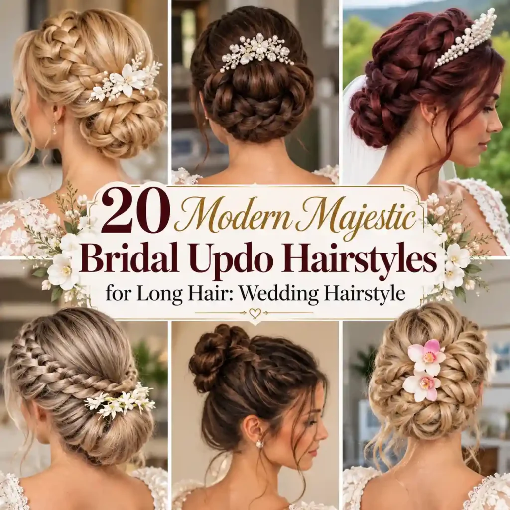20 Modern Majestic Bridal Updo Hairstyles for Long Hair Wedding Hairstyle