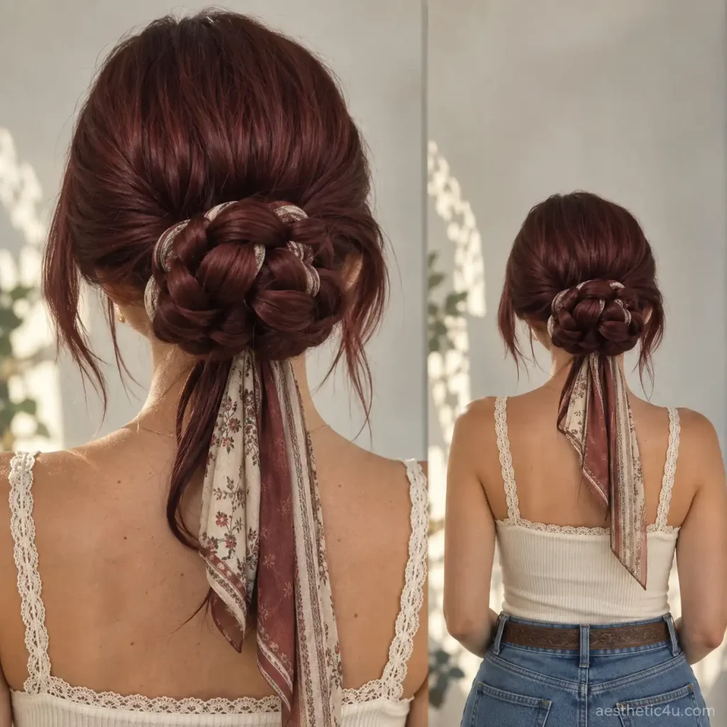 Messy Bun With Ribbon