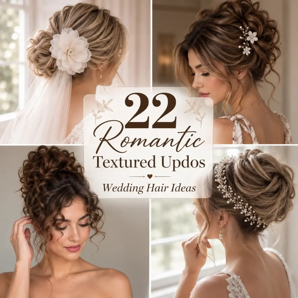 Romantic Textured Updos Wedding Hair Ideas