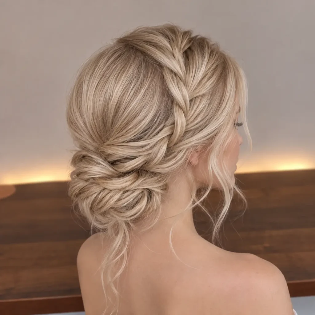 Messy Bun With Side Braid