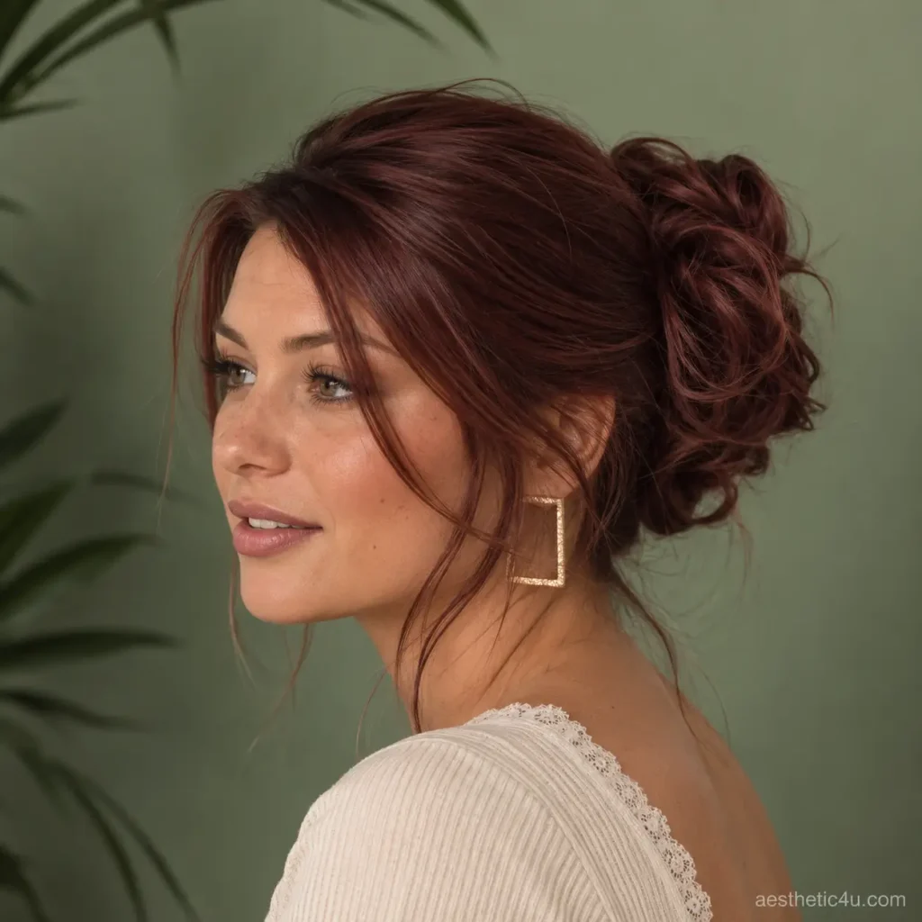. Elegant Dinner Messy Bun