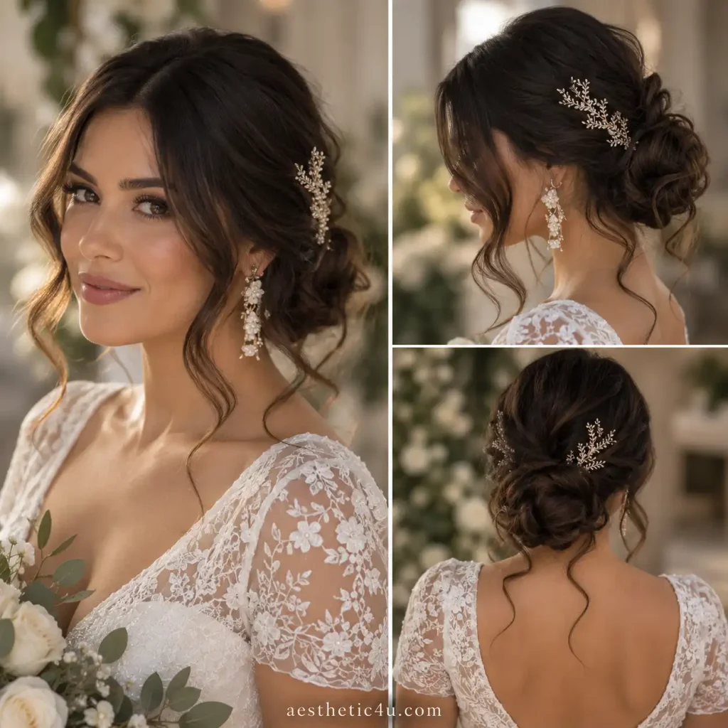 Loose Curly Bridal Bun