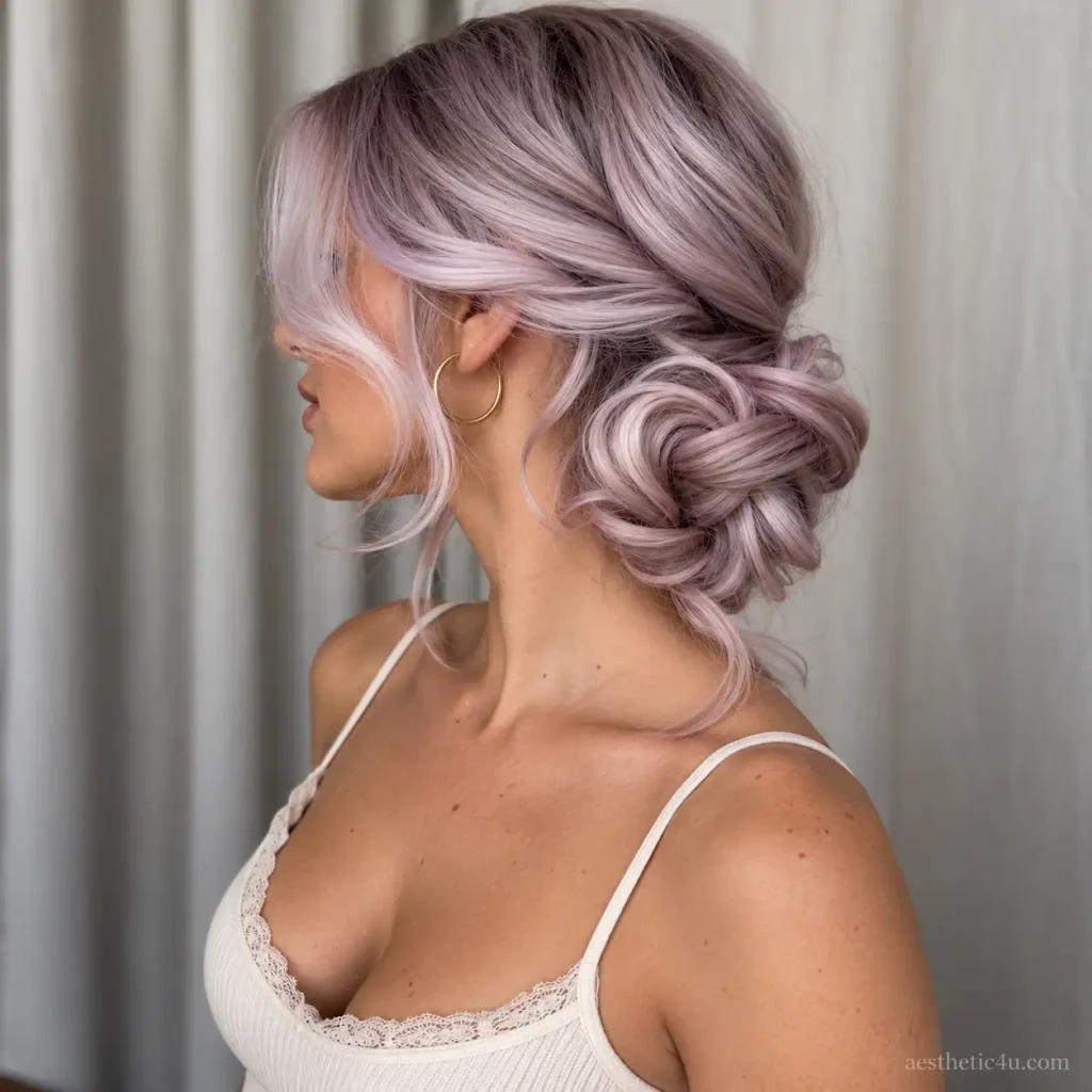 3. Romantic Low Bun With Face-Framing Pieces