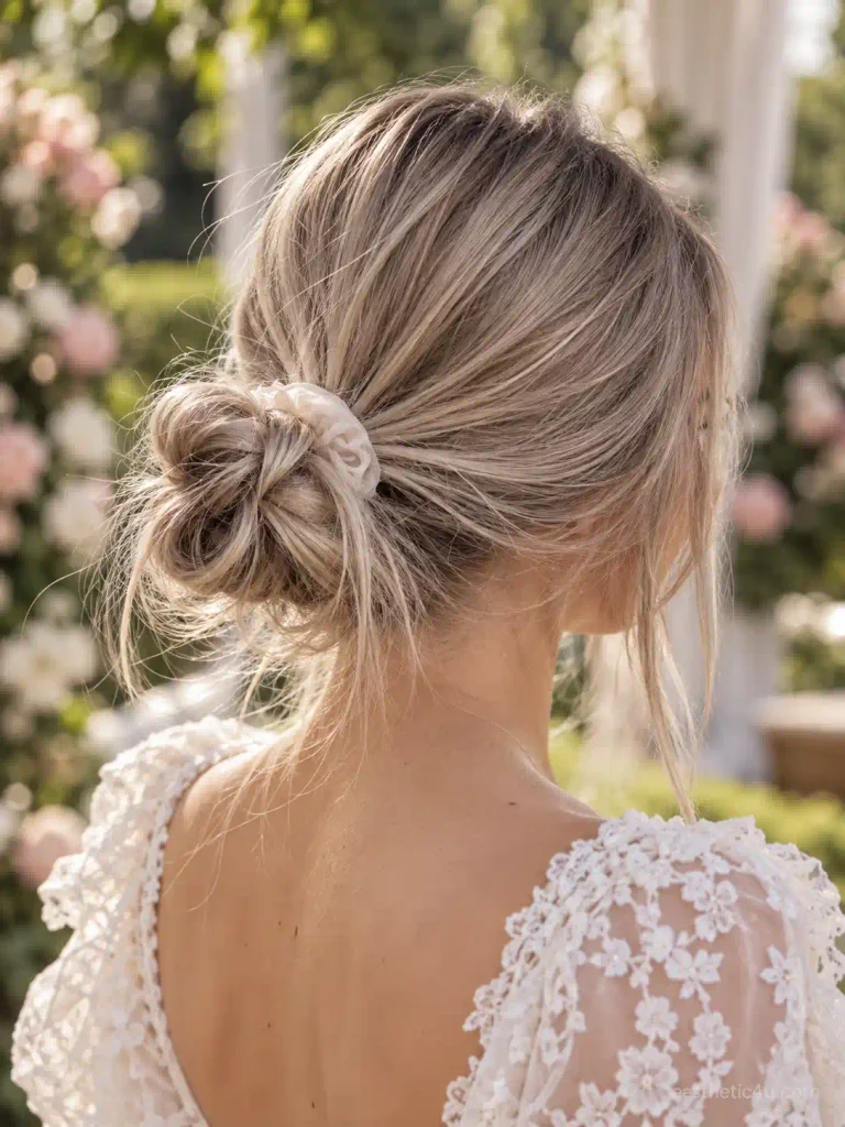 3. Silky Low Knot Bun