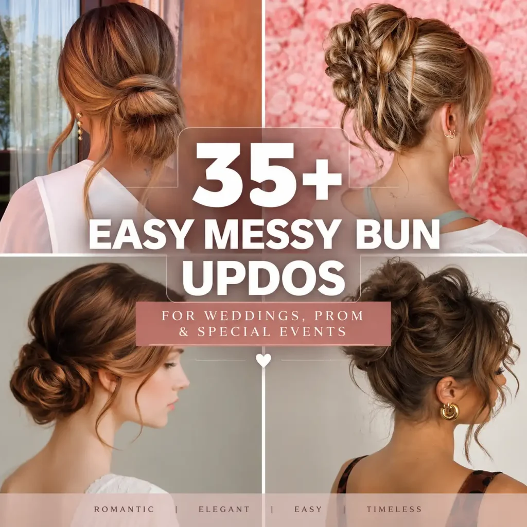 35 Easy Messy Bun Updos for Weddings, Prom & Special Events