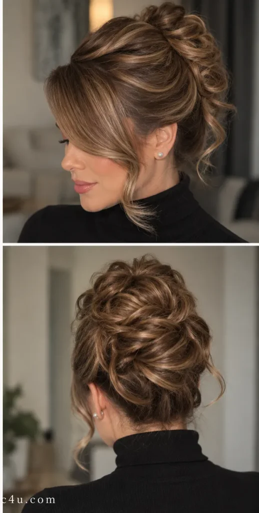 Side-Swept Messy Bun