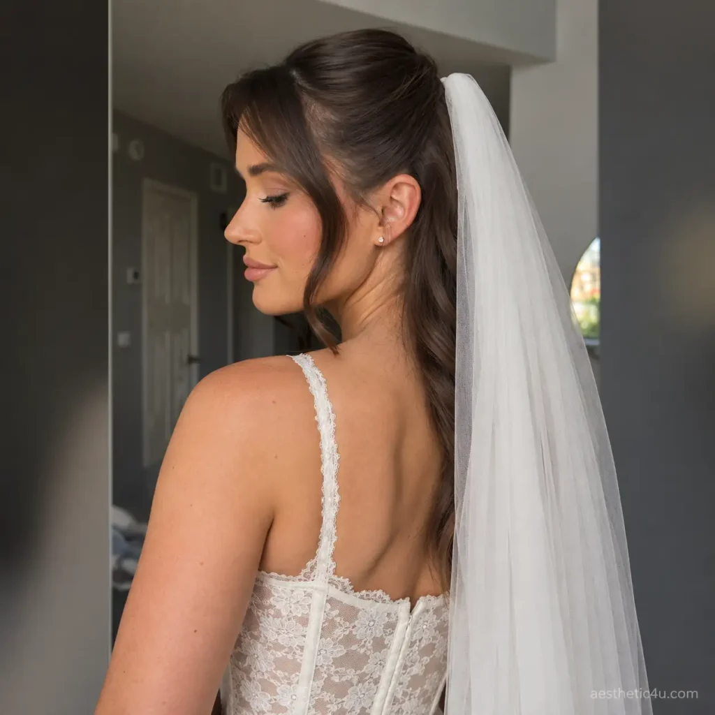 4. High Bun With Long Veil