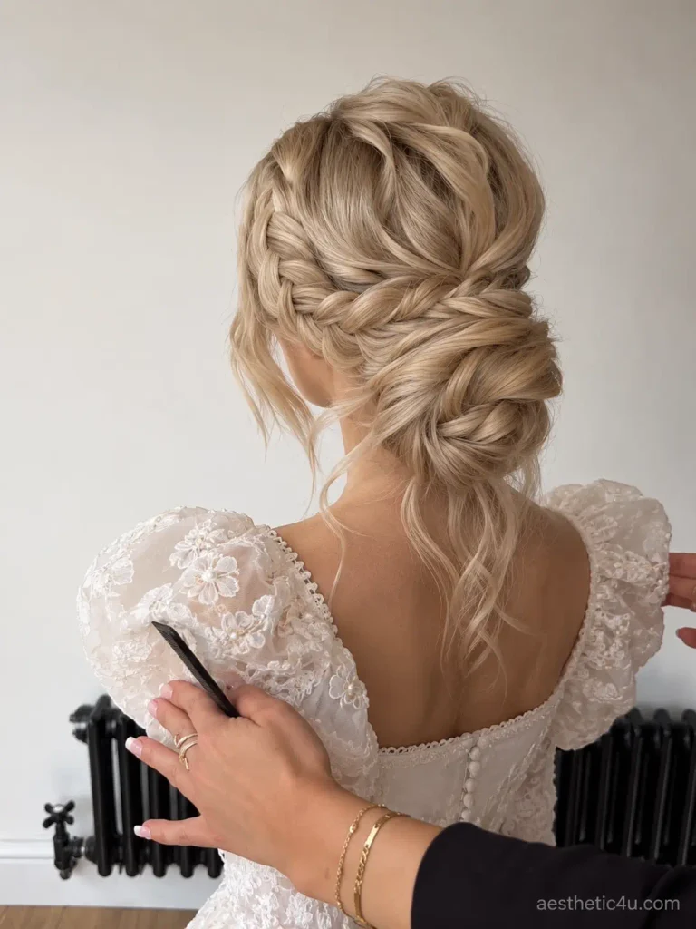 4. Side Braid Into a Chignon4. Side Braid Into a Chignon