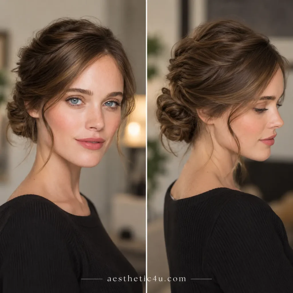 Messy Bun With Waves
