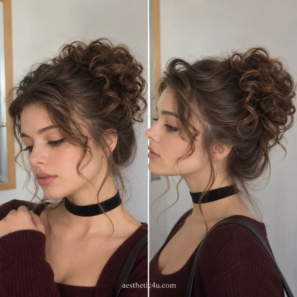 Loose Curly Messy Bun