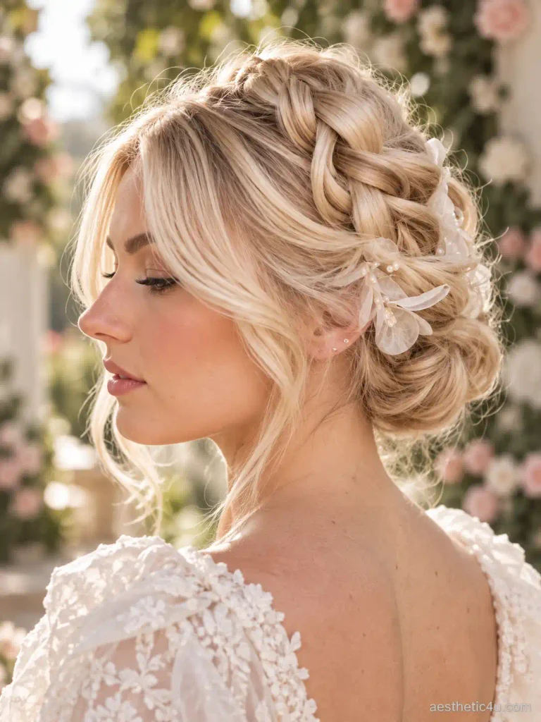 6. Messy Bun Wedding Hairstyle