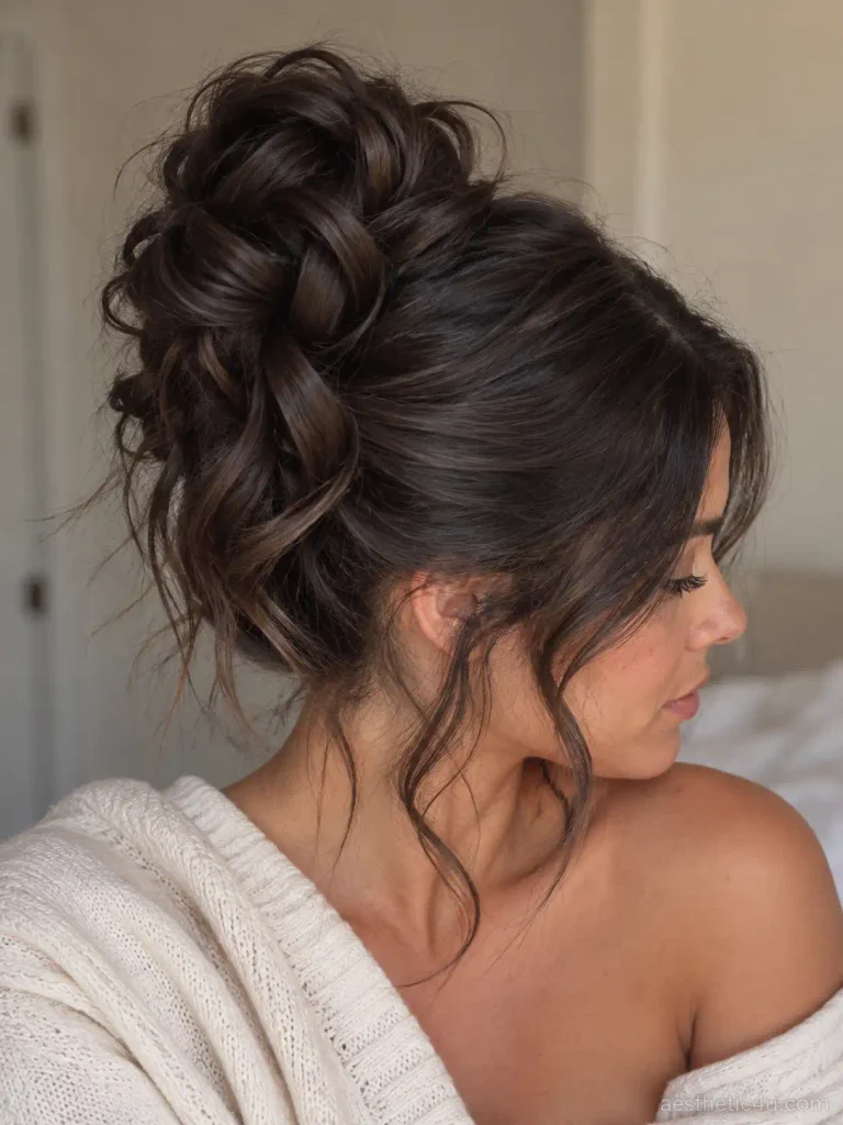 6. Messy High Bun