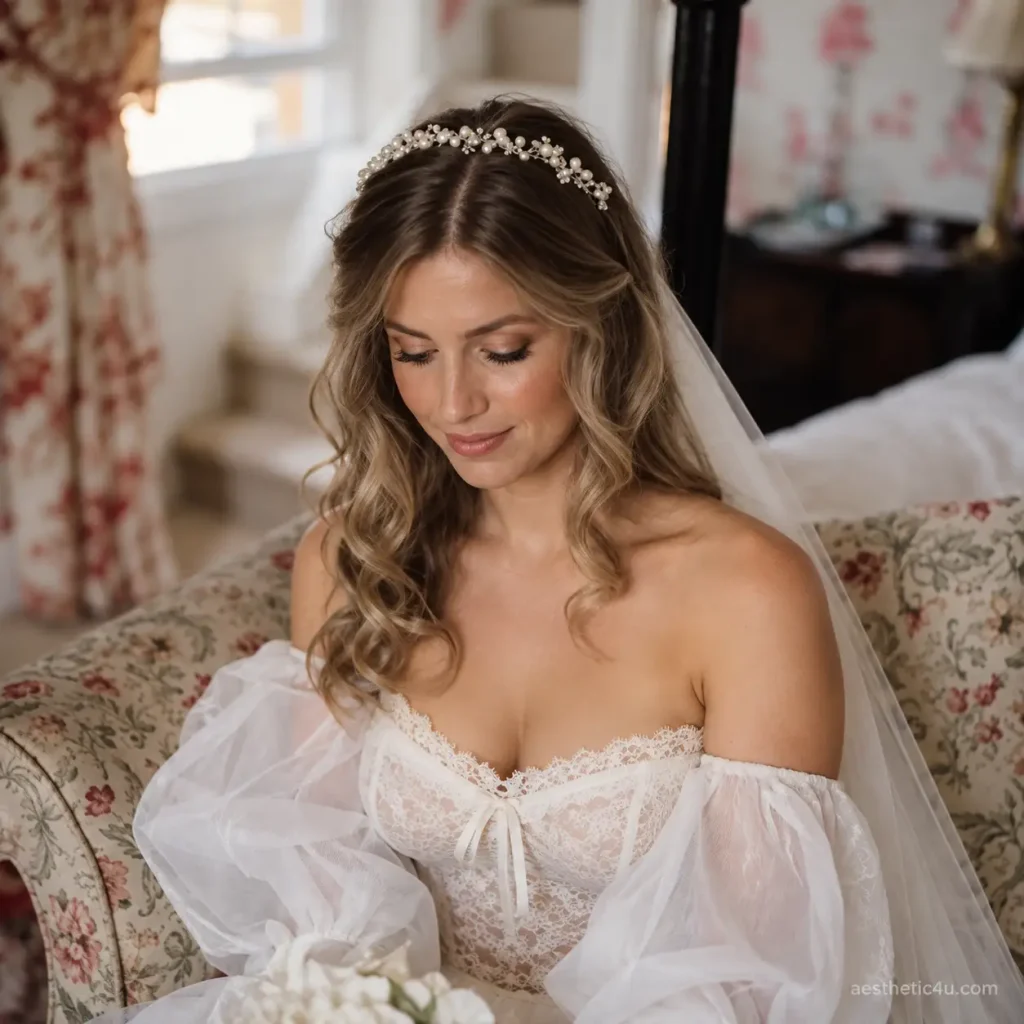 7. Bridal Updo With Veil and Face-Framing Pieces
