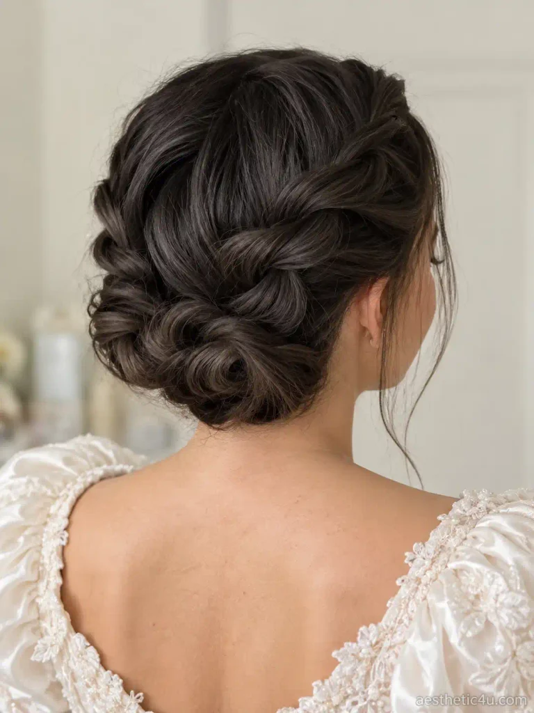 7. Double Braided Low Bun
