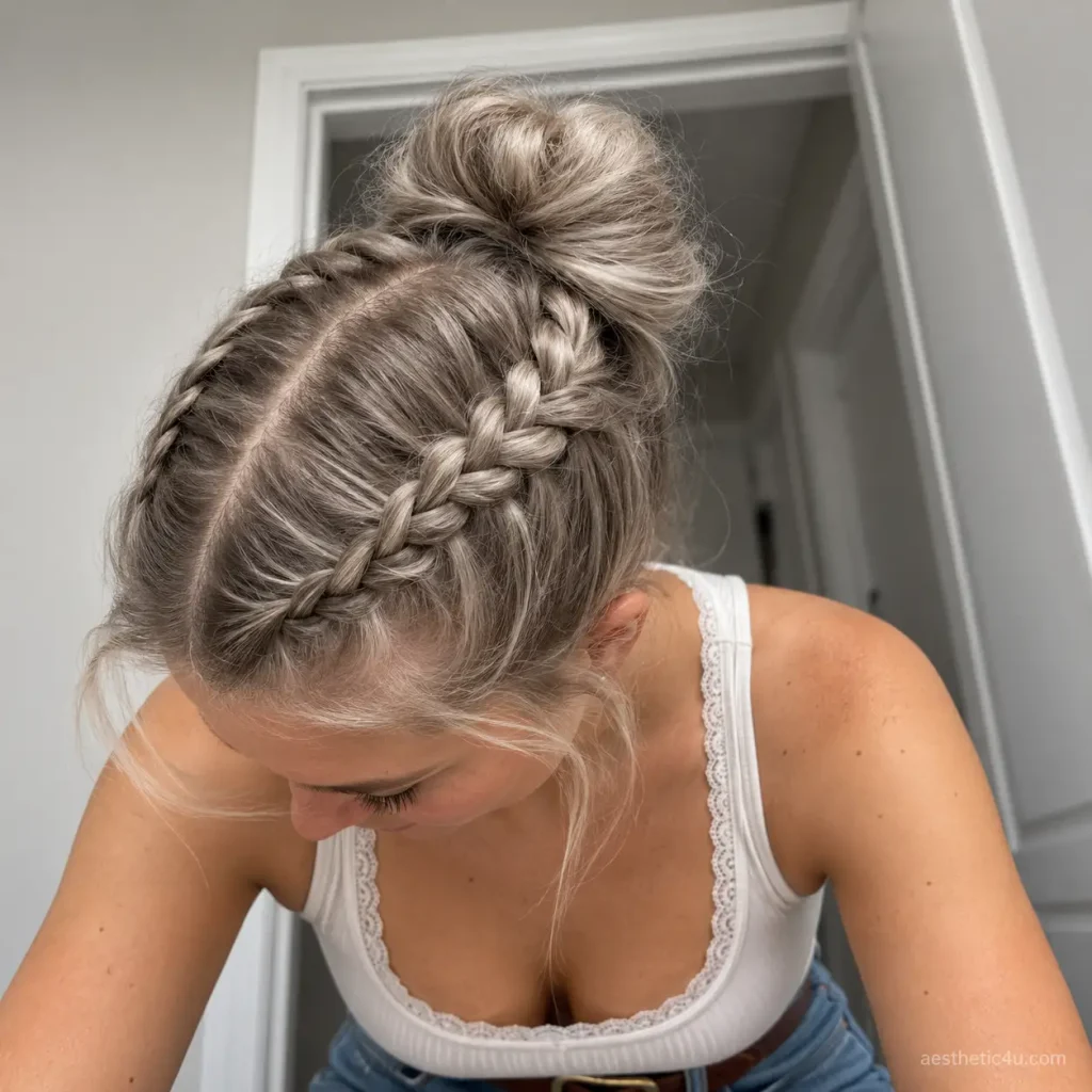 7. Dutch-Braid Bridal Updo