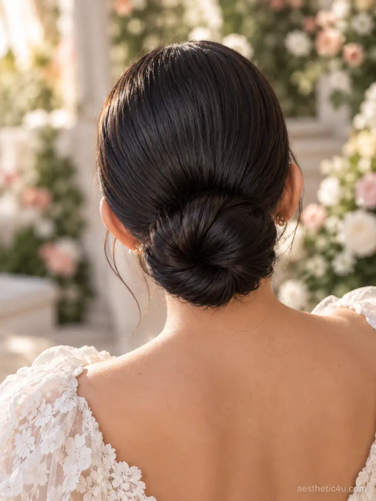 9.  Elegant Ballerina Bridal Bun