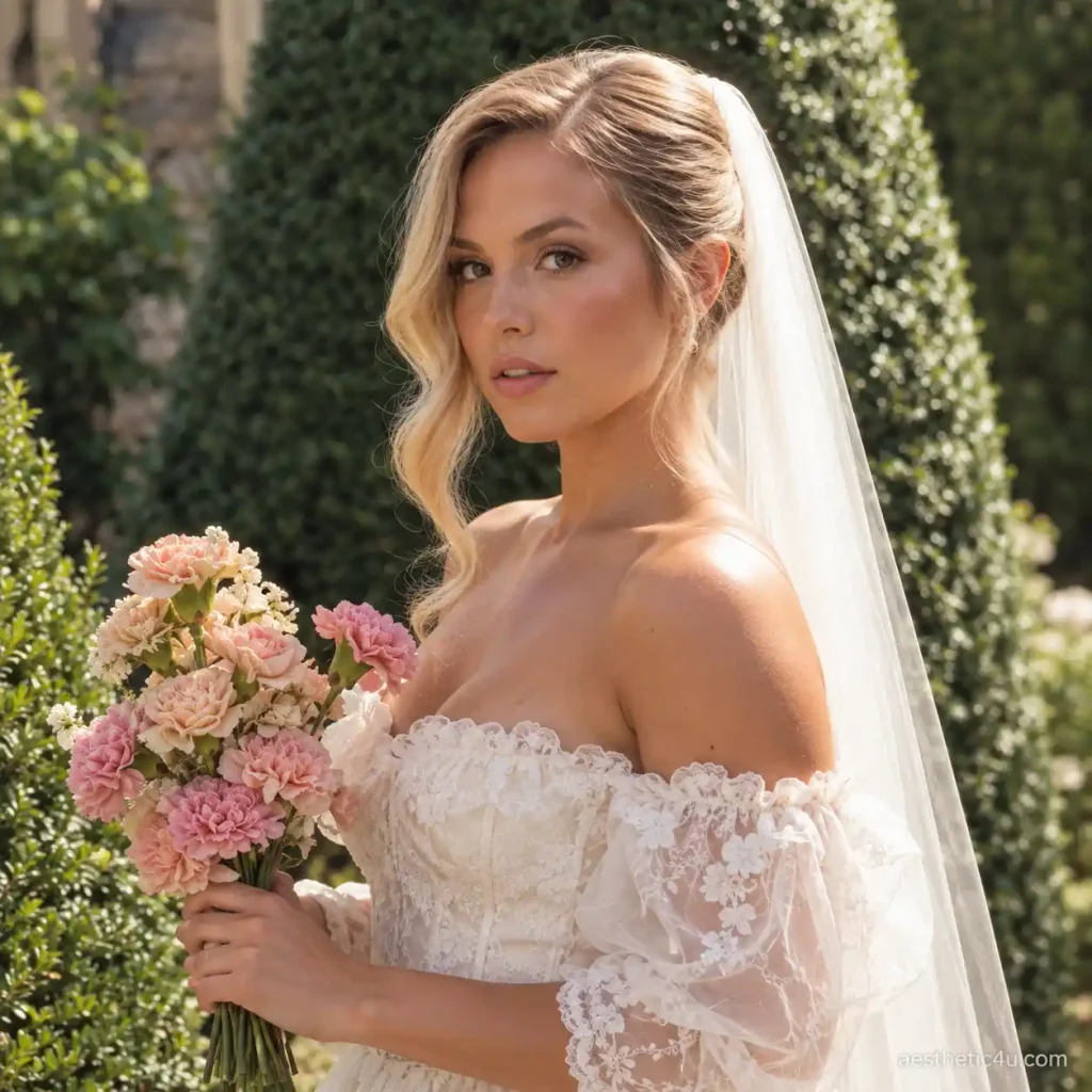 9. French Braid Updo With Veil