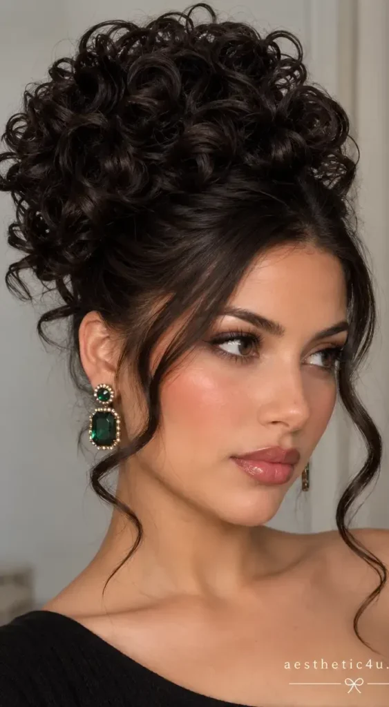 Messy Bun With Loose Waves