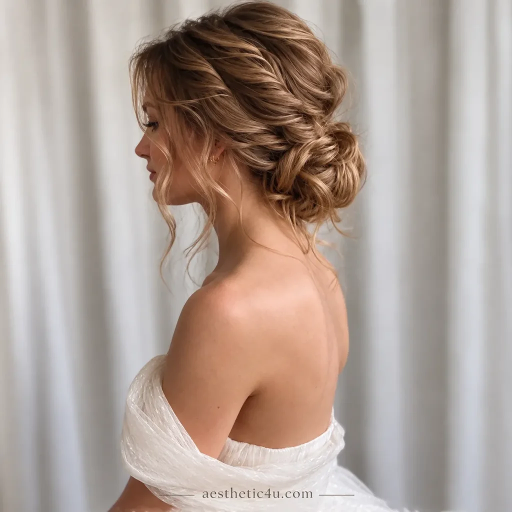 Twisted Messy Wedding Bun