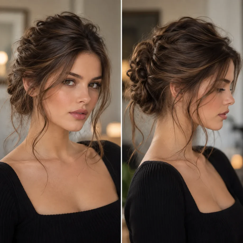 Soft Brunette Messy Bun