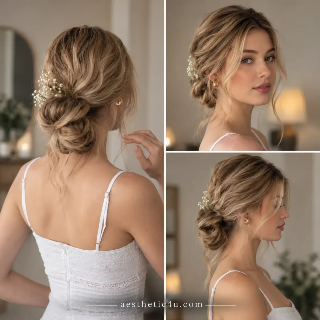 Messy Bun With Baby's Breath