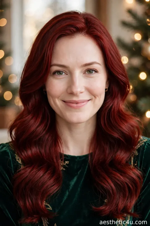 19 Red Christmas Hairstyles That Scream Holiday Spirit